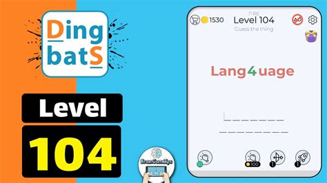 Dingbats Word Quiz Level 104 AnswerDingbats lang4uage#dingbatsanswers #dingbatssolution #goanswerSubscribe ðŸ‘‹ Like ðŸ‘ Comment ðŸ“ Share ðŸ“˜ðŸ ¤ Ring th...